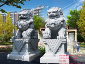 北京王府门口摆放石狮子的寓意